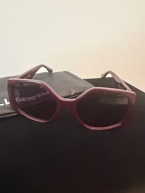 NWOT - Karl Lagerfeld Burgundy Oversized Women's Sunglasses with Dark Lenses